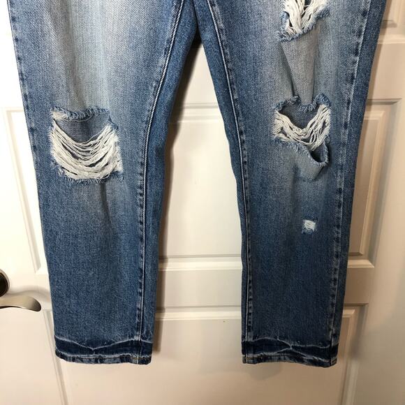 KanCan Womens Artemis High Rise Boyfriend Distressed Jeans Size 13/30 Med Wash - Picture 6 of 11